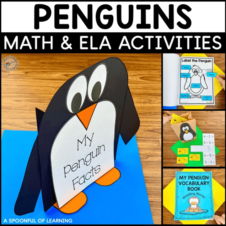 Basisonderwijs Lespakket | Pinguïns Wiskunde, Geletterdheid, & Schrijfactiviteiten! (Engelstalig)