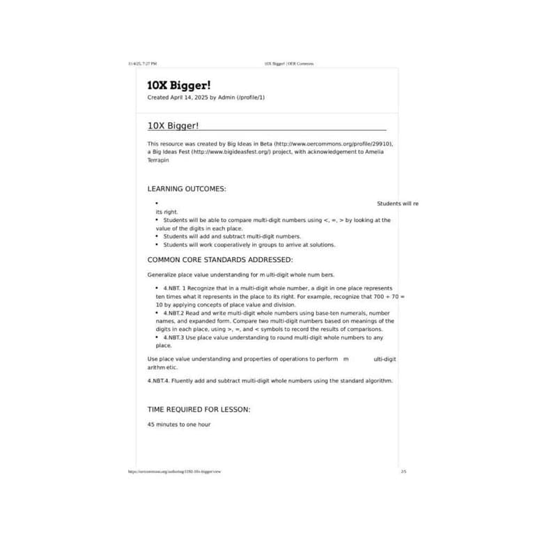 Basisonderwijs Lesidee | 10X Groter! (Engelstalig)