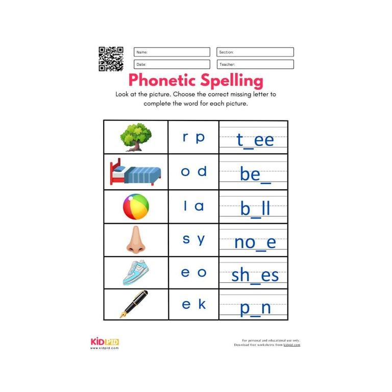 Basisonderwijs Werkblad | Fonetische Spelling Voor de Kleuterschool