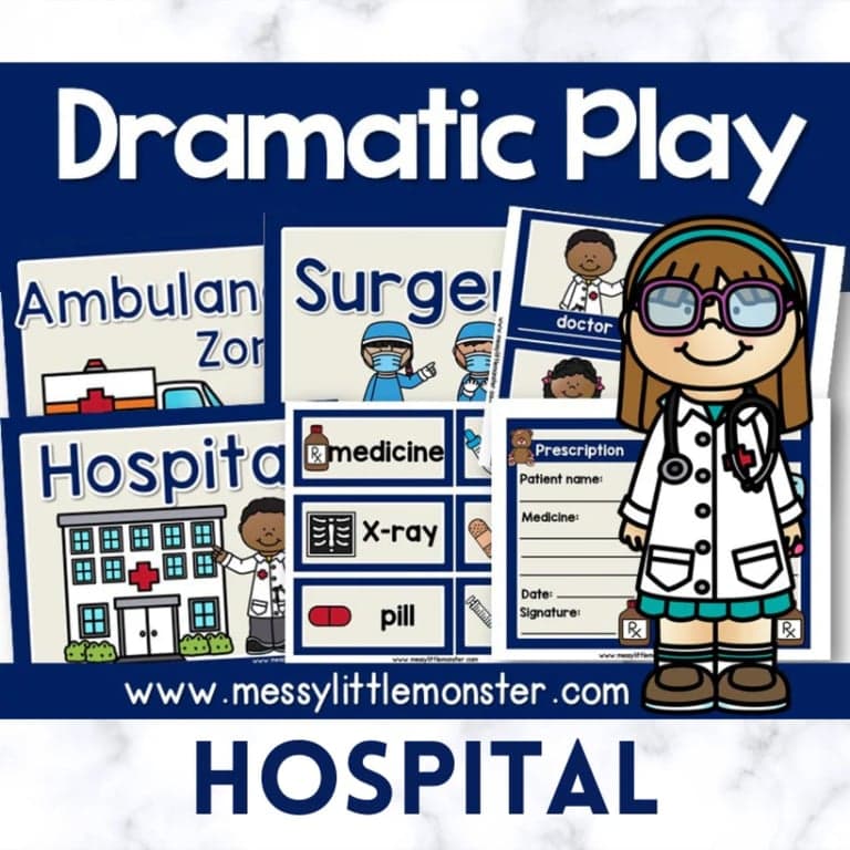 Basisonderwijs Materiaal | Ziekenhuis Dramatisch Spel Printables (Engelstalig)