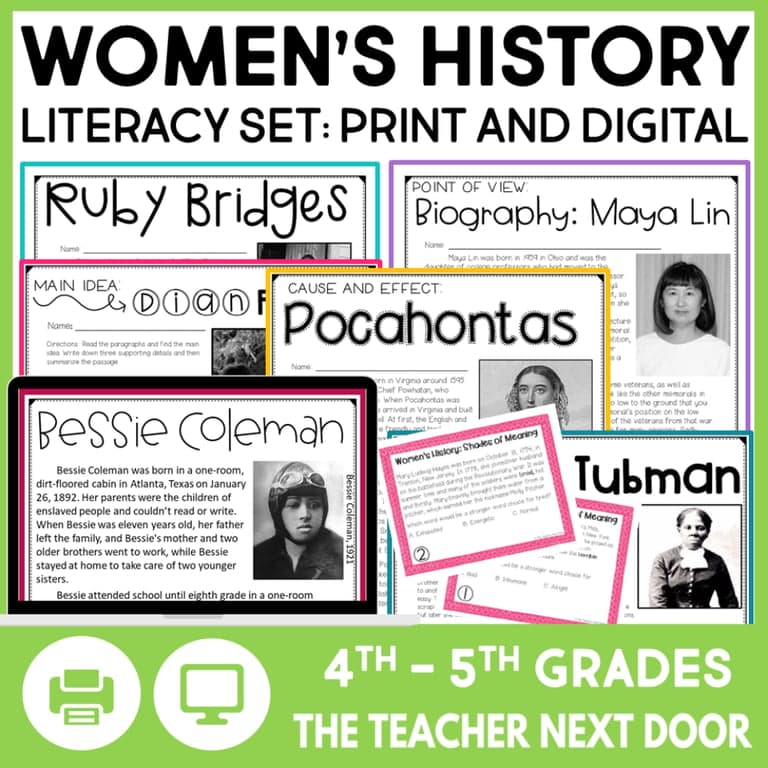 Basisonderwijs Lespakket | Women's History Month-Literacy