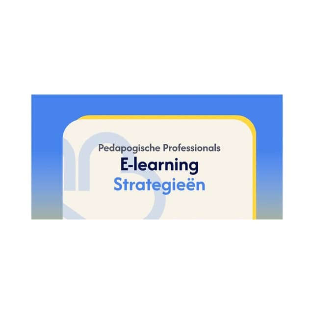 Basisonderwijs E-learning | E-Learning | Module 3: Strategieën
