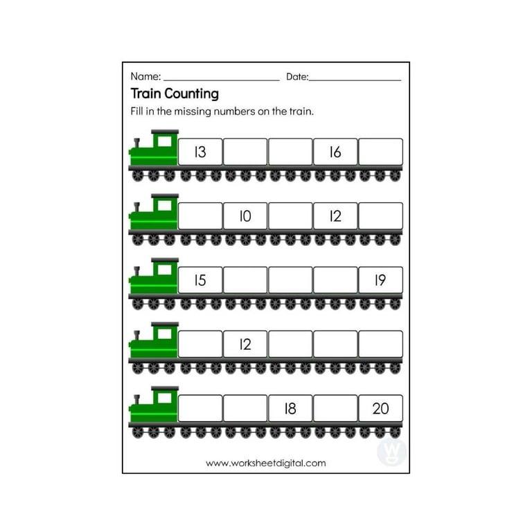 Basisonderwijs Werkblad | Treinen Tellen