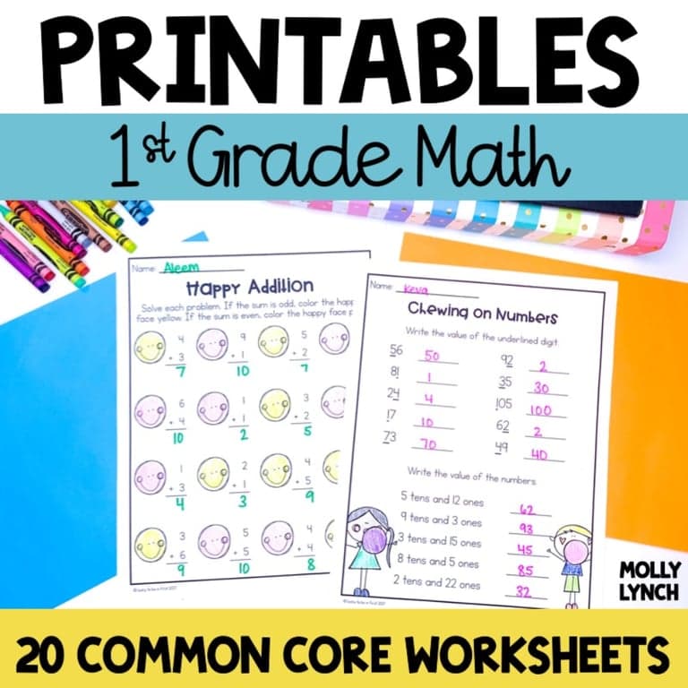 Basisonderwijs Werkblad | 1st Grade Math Werkbladen Common Core: Alleen de Basis (Printbaar)
