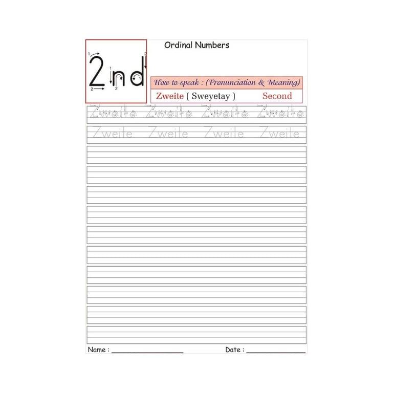 Basisonderwijs Werkblad | Duitse Rangtelwoorden - 2e
