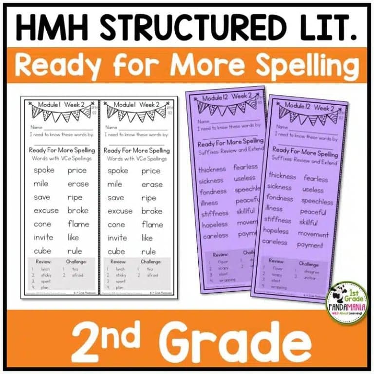 Basisonderwijs Materiaal | Spellinglijsten Afgestemd op HMH Into Reading Gestructureerde Literatuur Klaar Voor Meer