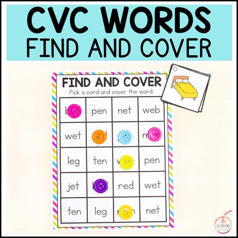 Basisonderwijs Spel | CVC Woorden Vinden en Omslaan Leesactiviteit