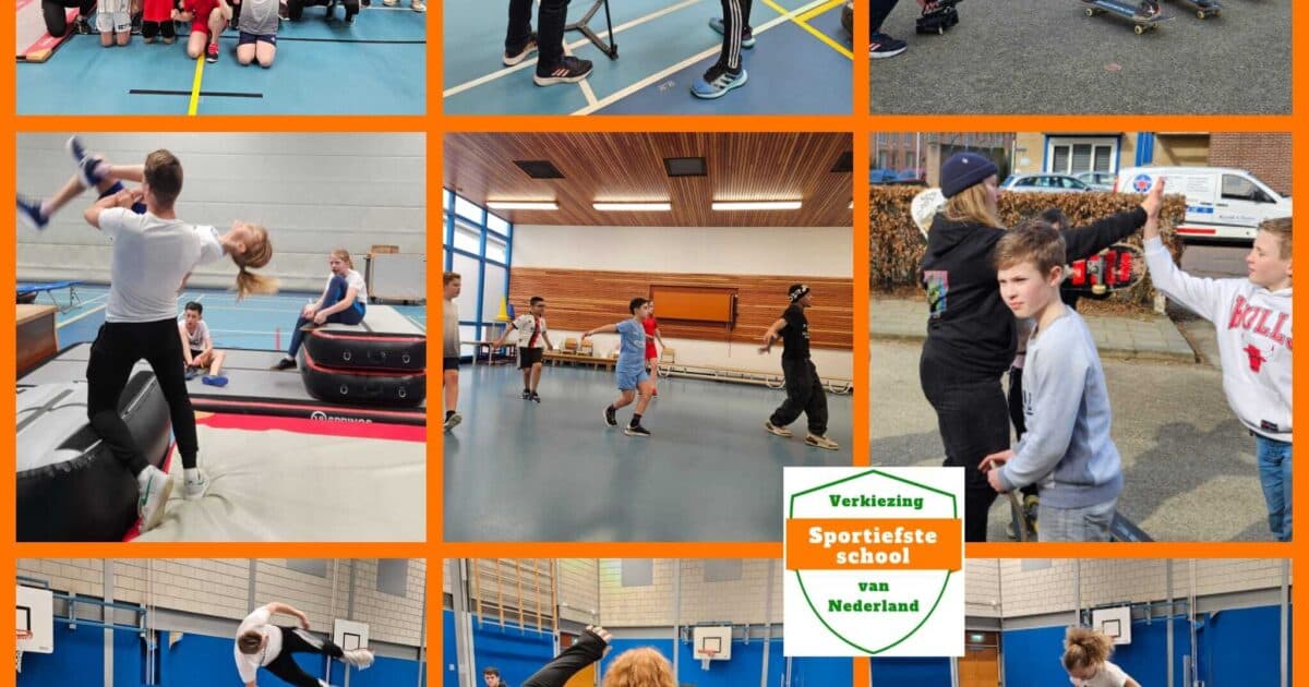 Genomineerde Sportiefste Basisscholen oefenen voor battle tijdens finaledag