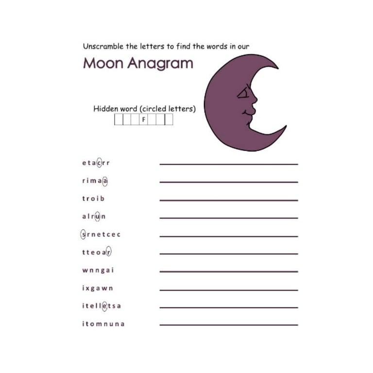 Basisonderwijs Werkblad | Maan Anagram Puzzel