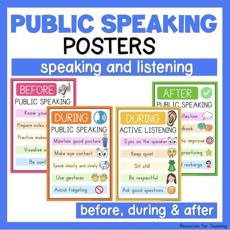 Basisonderwijs Poster | Spreekvaardigheid en Actieve Luistervaardigheid
