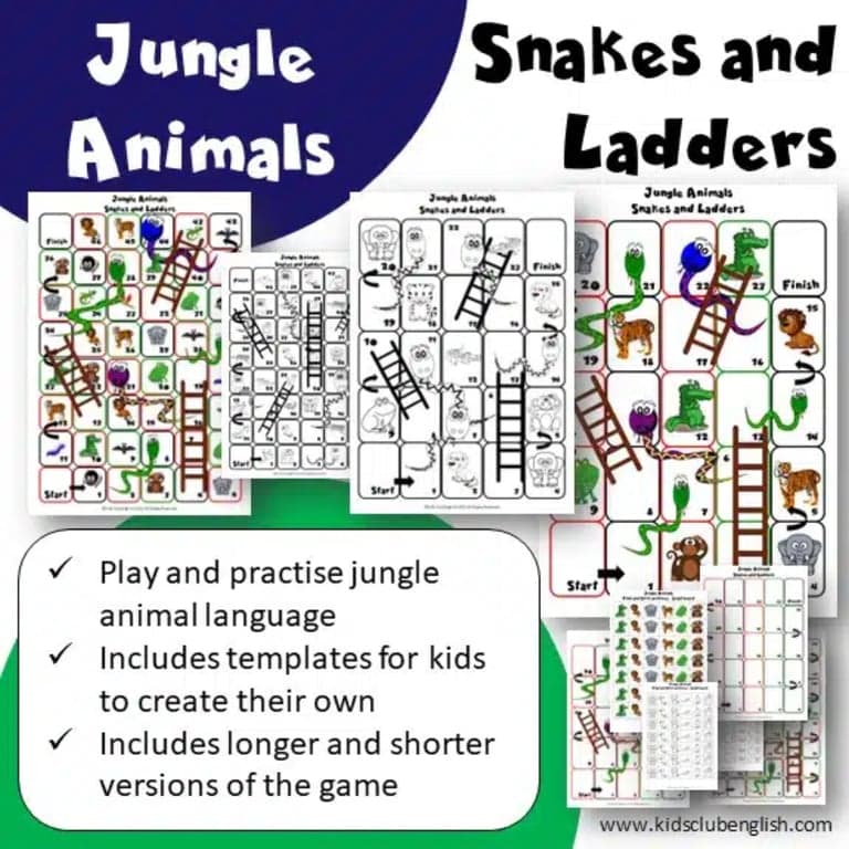Basisonderwijs Spel | Jungle Dieren Slangen en Ladders