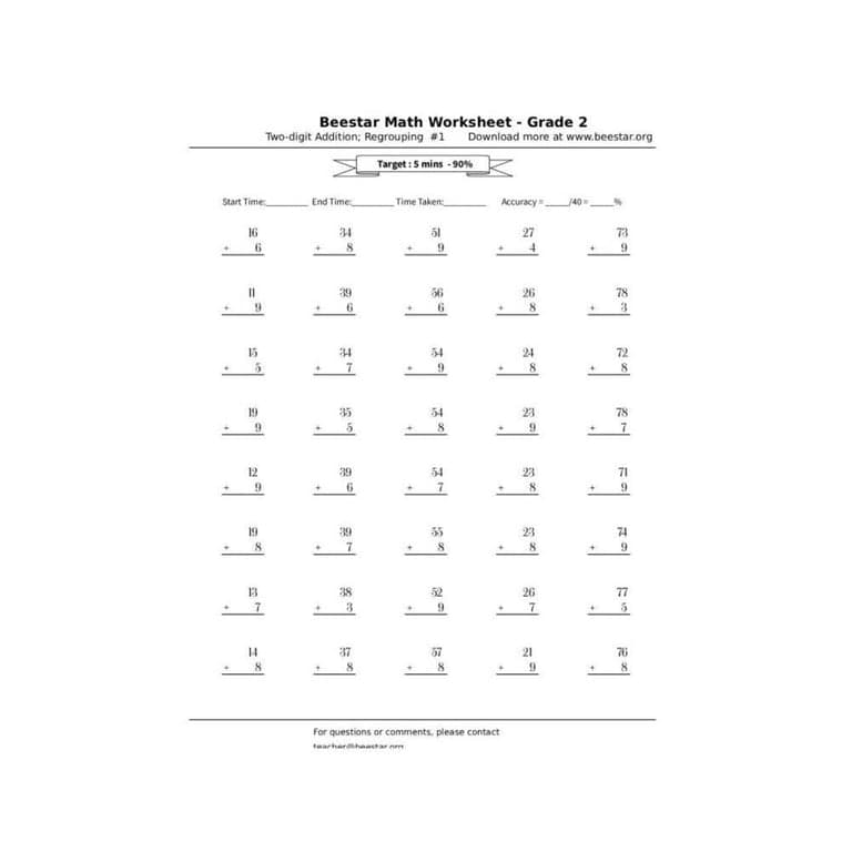 Basisonderwijs Werkblad | Groep 4 Wiskunde - Gratis & Afdrukbaar in PDF (Engelstalig)