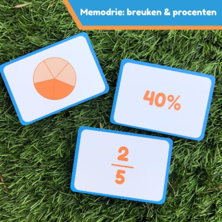 Basisonderwijs Spel | Memodrie: Breuken & Procenten