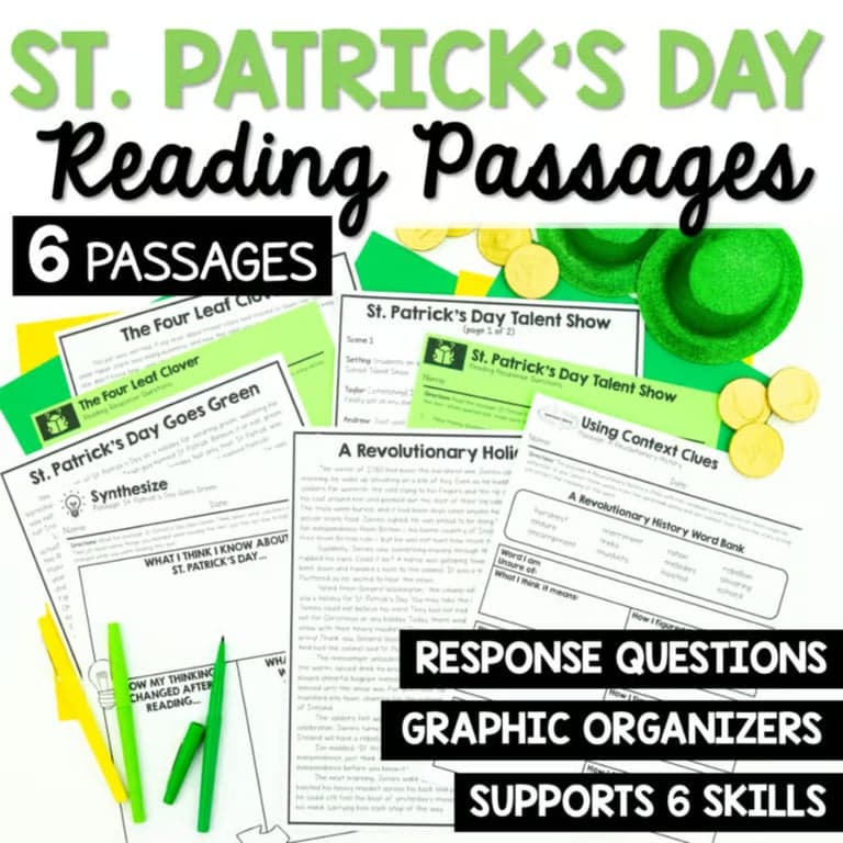 Basisonderwijs Lespakket | St. Patrick's Day Leespassages en Begrijpactiviteiten