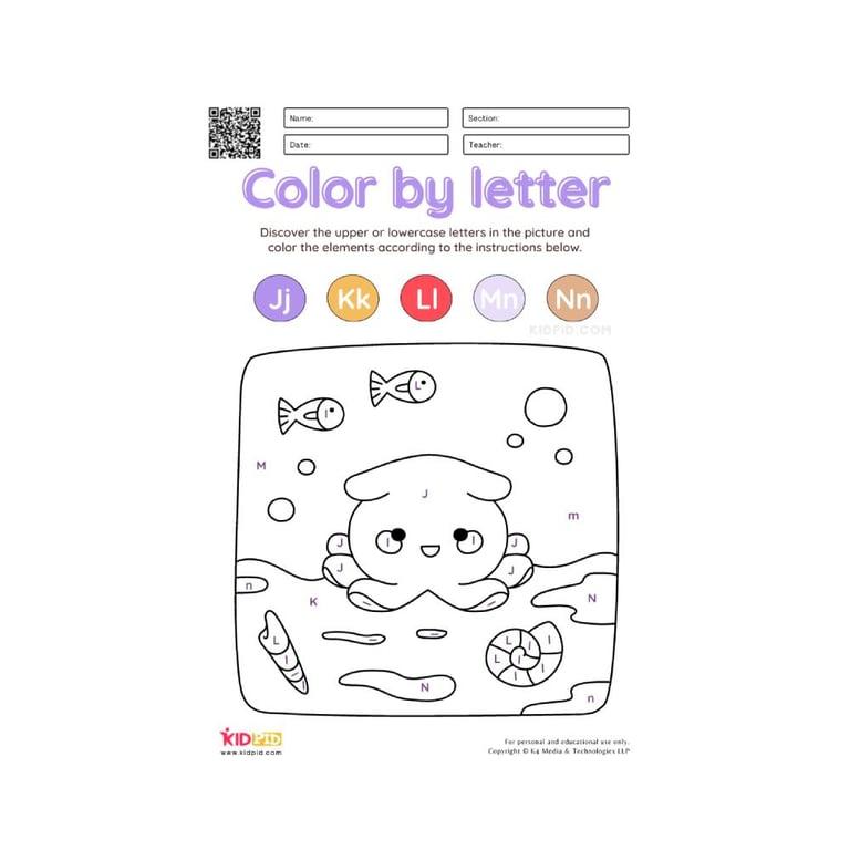 Basisonderwijs Werkblad | Kleur per Letter