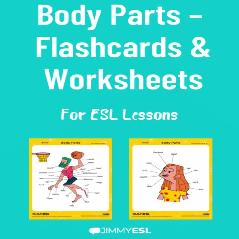 Basisonderwijs Lespakket | Lichaamsdelen - ESL Woordenschat Werkbladen & Flashcards