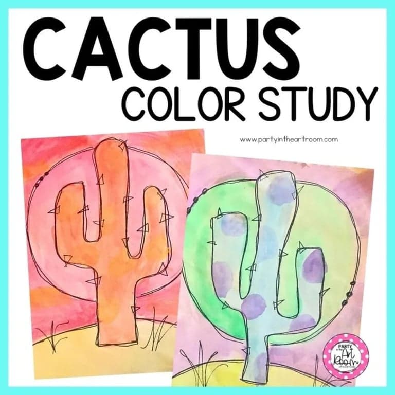 Basisonderwijs Lespakket | Woestijn-Cactus Kleurstudie Kunstles