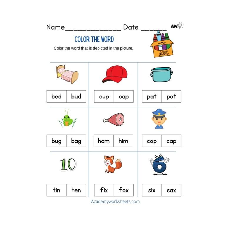 Basisonderwijs Werkblad | Korte Klinkerwoorden CVC Werkbladen PDF