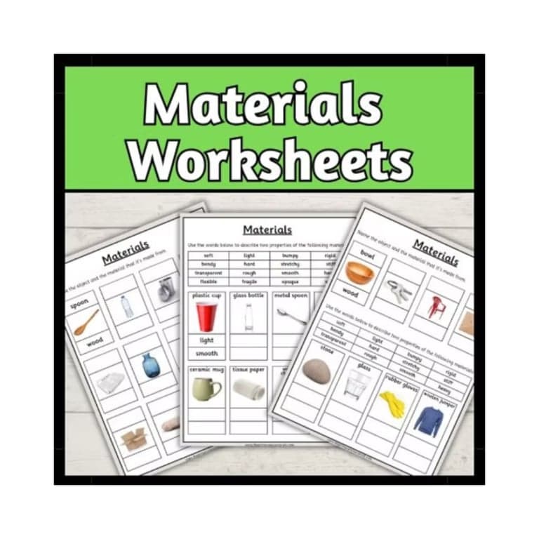 Basisonderwijs Werkblad | Materiaalwetenschappen (Engelstalig)