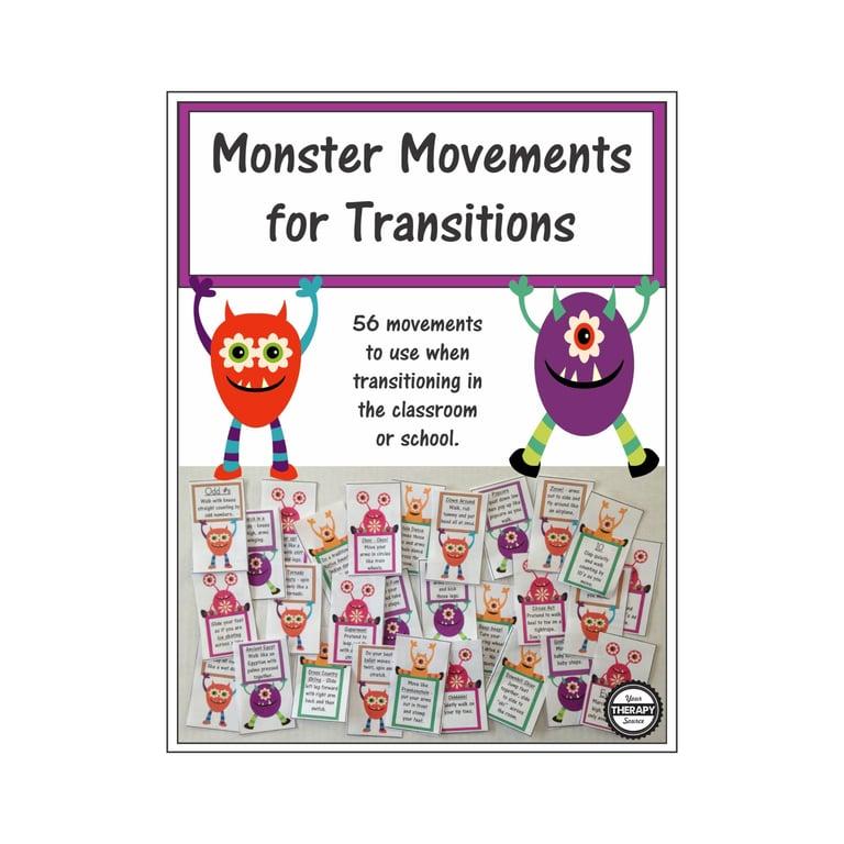 Basisonderwijs Energizer | Monster Beweging Overgangskaarten door Your Therapy Source