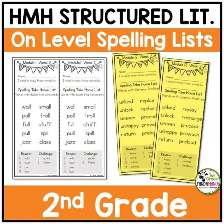 Basisonderwijs Materiaal | Spellinglijsten Afgestemd op HMH Into Reading Gestructureerde Literatuur op Niveau