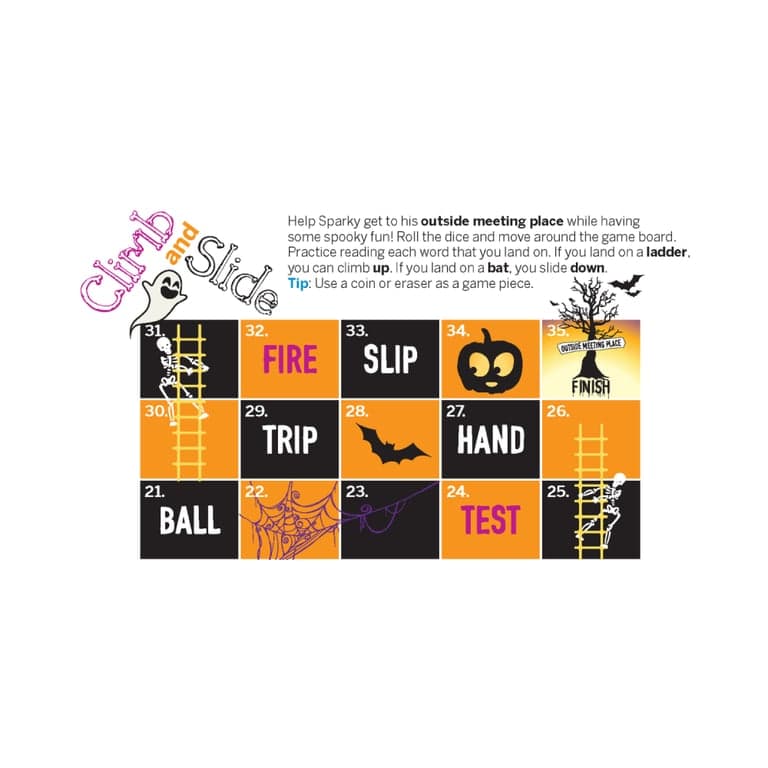 Basisonderwijs Spel | Printbaar: Halloween Woordenschat Brandveiligheid Spel