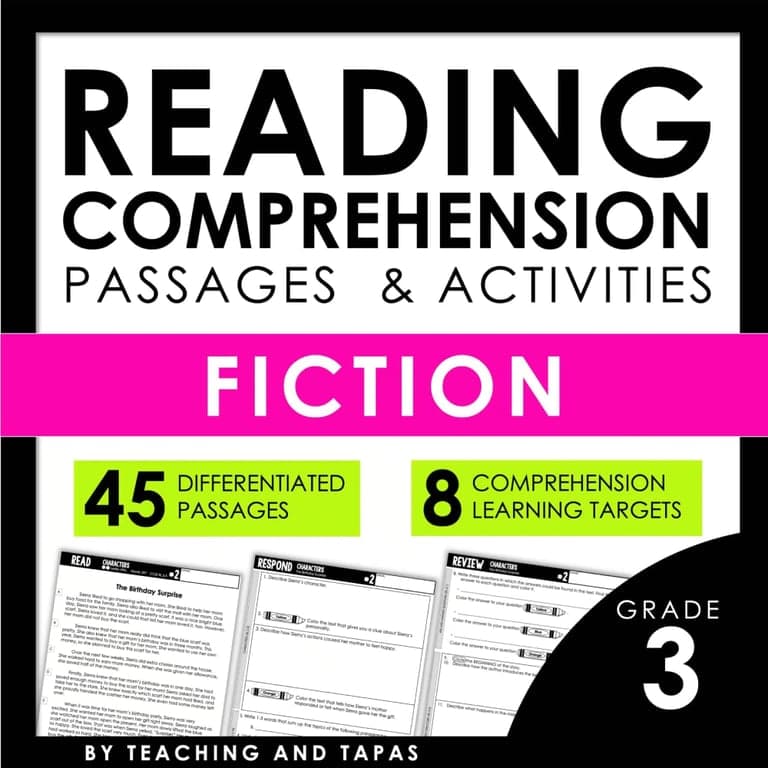 Basisonderwijs Materiaal | 3e Graad Close Reading Passages en Activiteiten - Literatuur Fictie