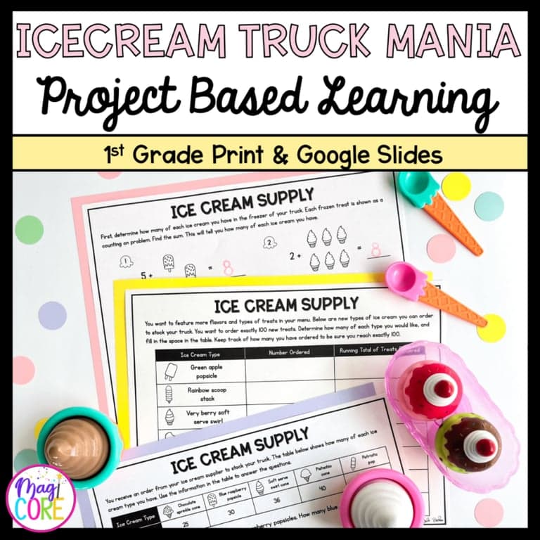 Basisonderwijs Lespakket | Groep 3 Wiskunde PGO - Ijstruck Projectmatig Leren (Engelstalig)