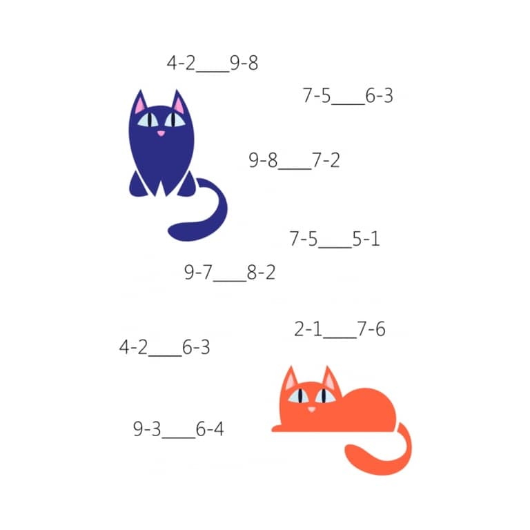 Basisonderwijs Werkblad | Vergelijking voor de 1e Klas #10