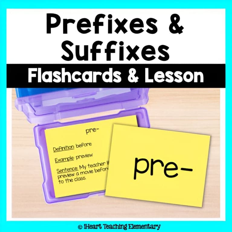 Basisonderwijs Flashcard | Voorvoegsels en Achtervoegsels