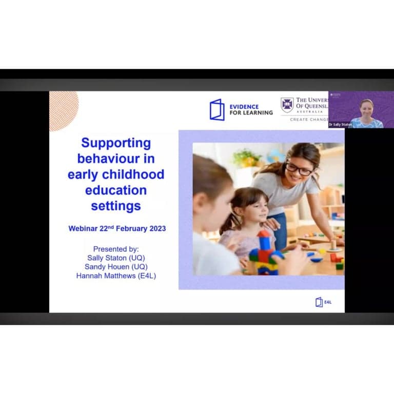 Basisonderwijs Webinar | Ondersteunen van Gedrag in Instellingen Voor Voorschoolse Educatie