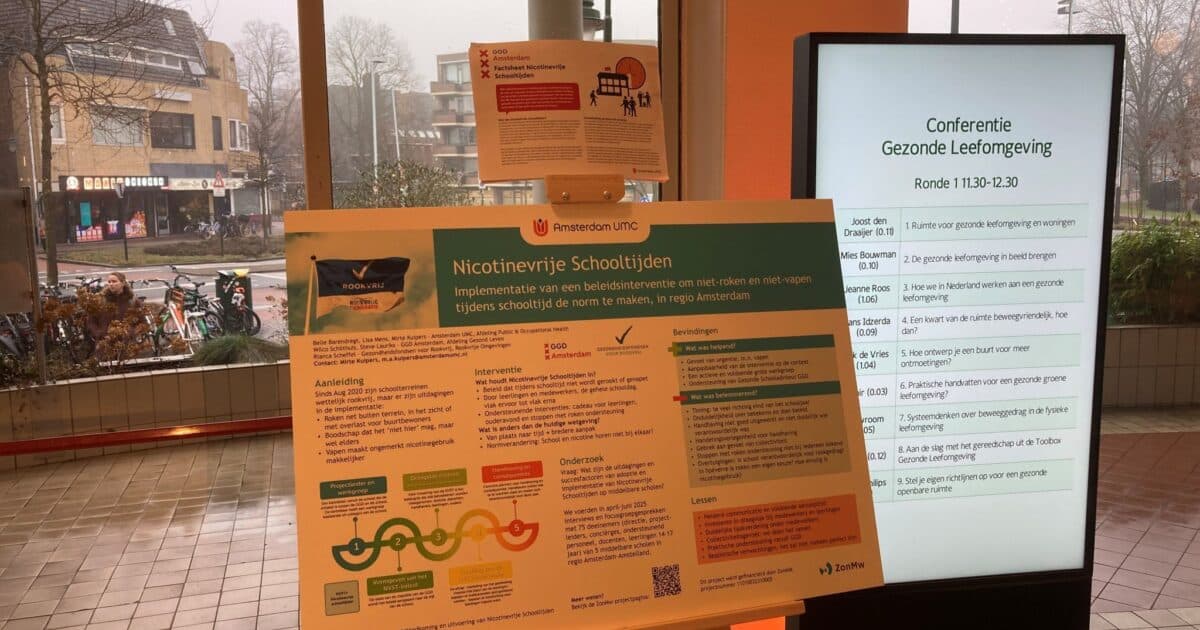 NicotineVrije SchoolTijden op vijf scholen in Amsterdam