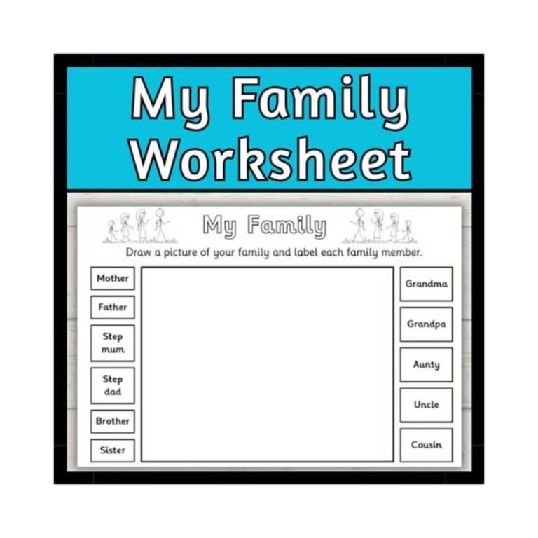 Basisonderwijs Werkblad | Mijn Familie Werkblad voor Basisschoolleerlingen (Engelstalig)