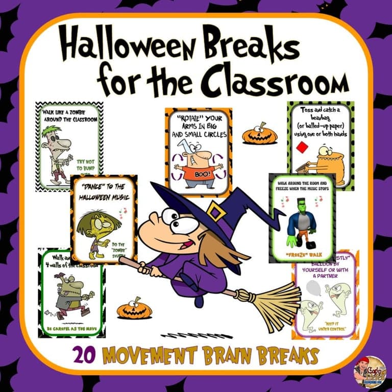 Basisonderwijs Energizer | Halloween-Pauzes Voor de Klas - 20 Bewegingspauzes (Engelstalig)