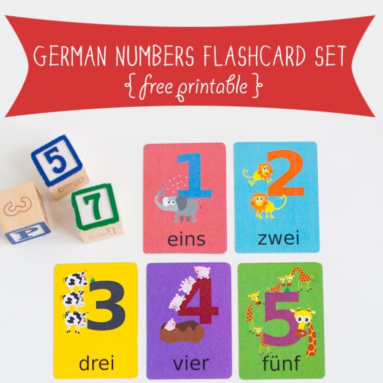 Basisonderwijs Flashcard | Duitse Getallen Flashcard Printbaar