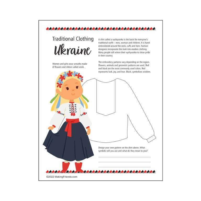 Basisonderwijs Werkblad | Oekraïne Kleding Werkblad Download