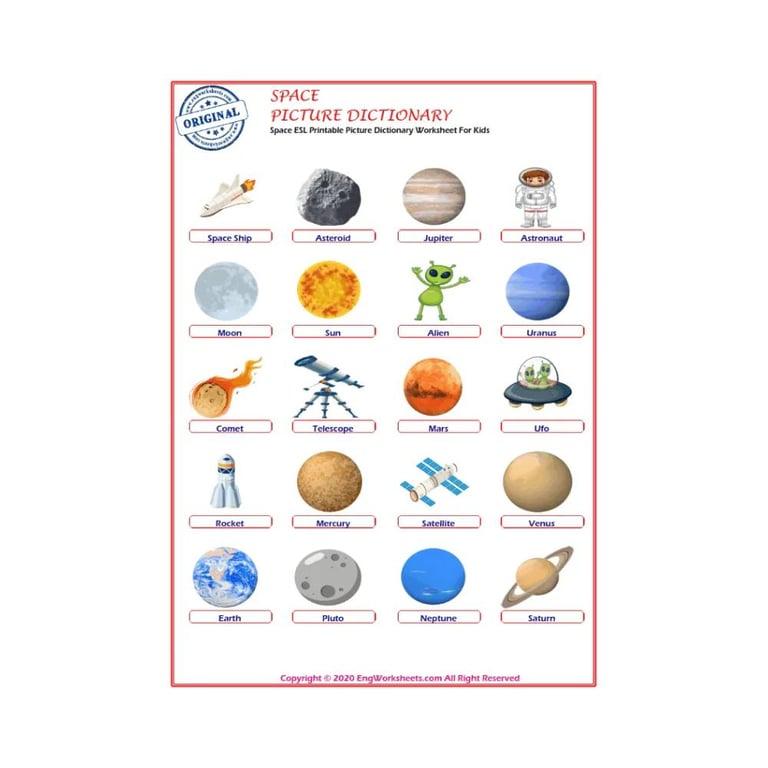 Basisonderwijs Werkblad | Space ESL Printable Picture Dictionary