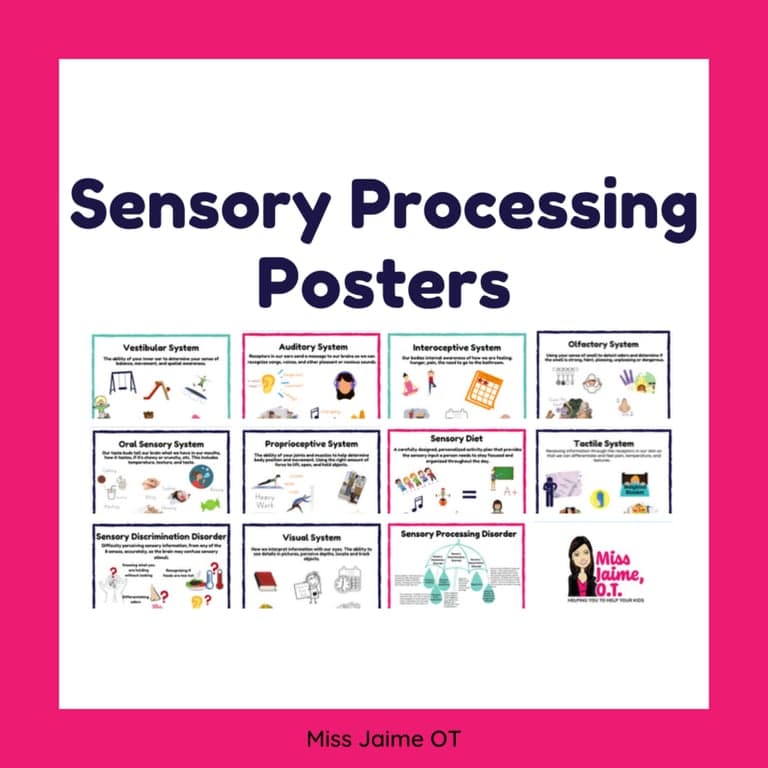 Basisonderwijs Poster | Sensorische Verwerking door Miss Jaime, O.T. (Engelstalig)