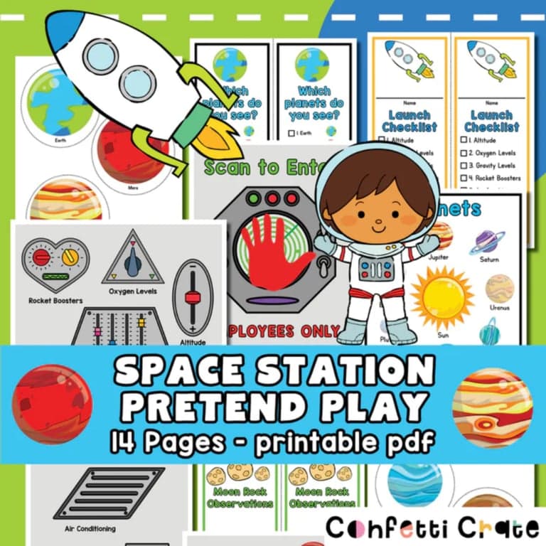 Basisonderwijs Materiaal | Ruimtestation Doen Alsof - Printbaar PDF-Bestand (Engelstalig)