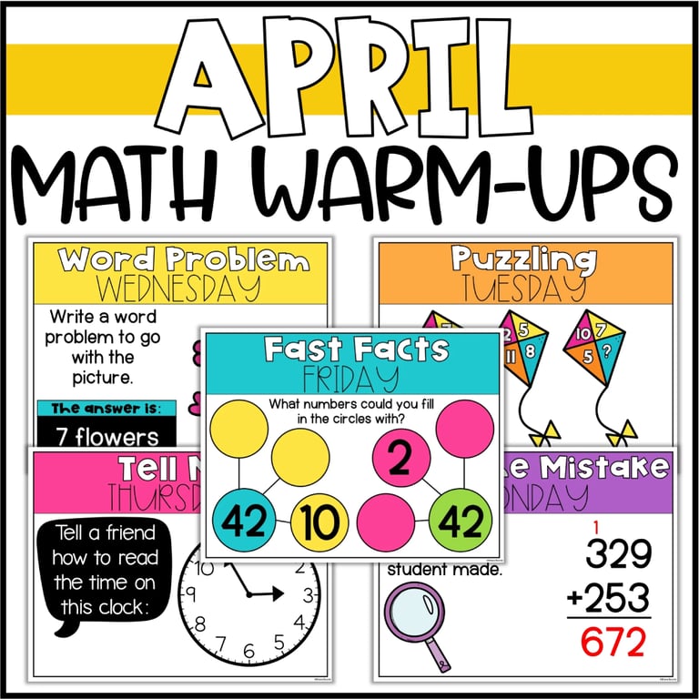 Basisonderwijs Materiaal | April Wiskunde-Opwarmers voor de 2e Graad - Lente Wiskunde-Activiteiten