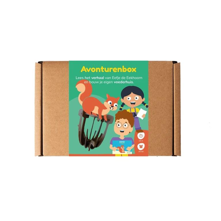 Basisonderwijs Materiaal | Avonturenbox: Boek, Speurkaart & Bouwpakket Eekhoorn Voederbakje