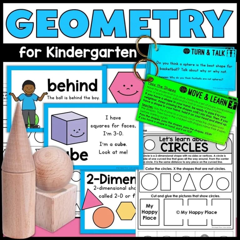 Basisonderwijs Lespakket | Meetkunde Kleuterschool - 2D en 3D Vormen Activiteiten