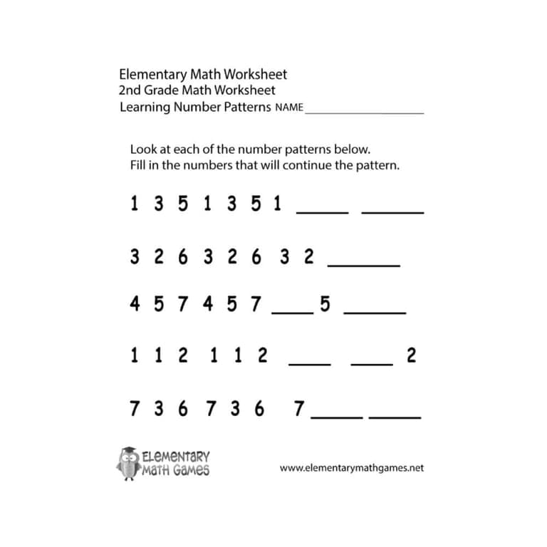 Basisonderwijs Werkblad | Getalpatronen voor Groep 4 (Engelstalig)
