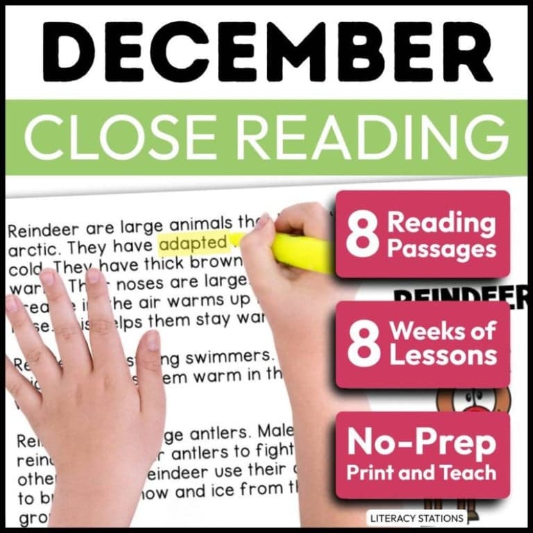 Basisonderwijs Lespakket | December Passages voor Close Reading