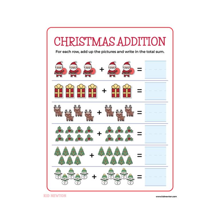 Basisonderwijs Werkblad | Kerstmis Optellen Werkblad #1