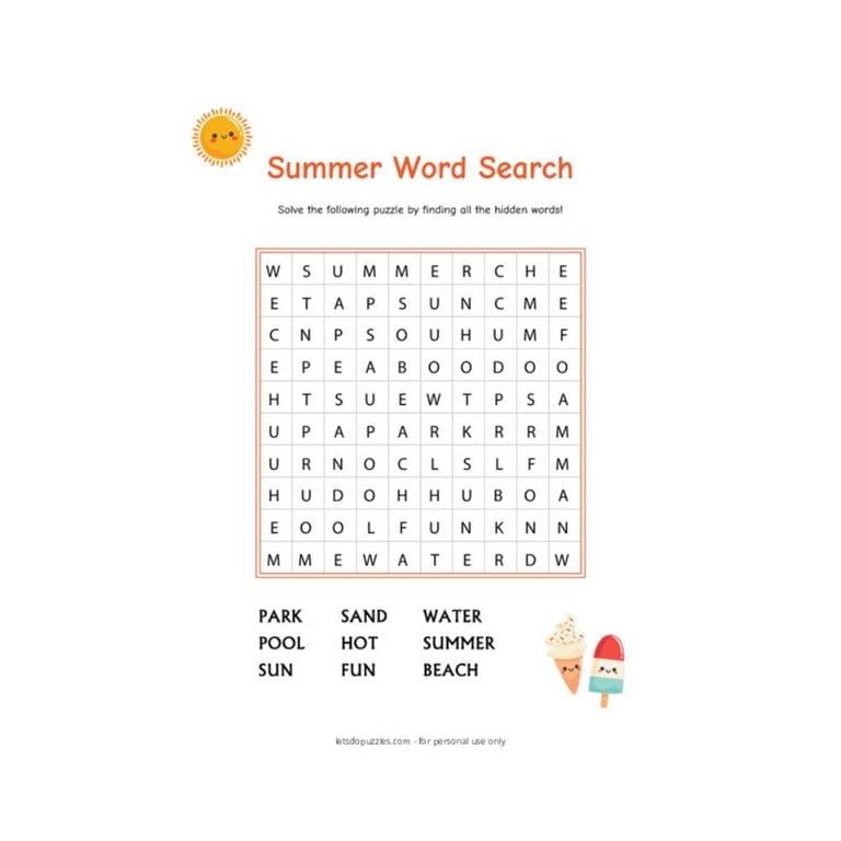 Basisonderwijs Werkblad | Zomer Woord Zoeken - Eenvoudig
