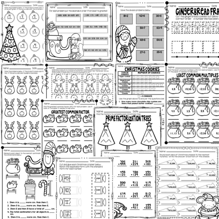 Basisonderwijs Werkblad | Kerstmis Math Printables