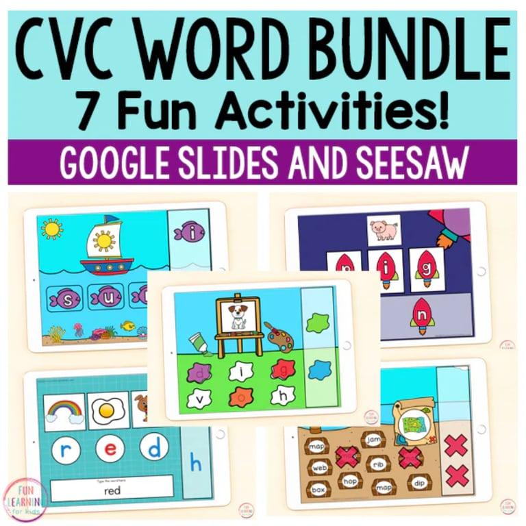 Basisonderwijs Materiaal | CVC Woorden Bundel 7 Activiteiten - Google Slides en Seesaw