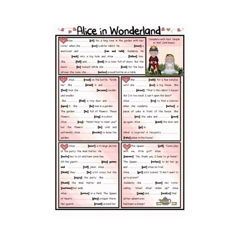 Basisonderwijs Werkblad | Alice In Wonderland Oefeningen