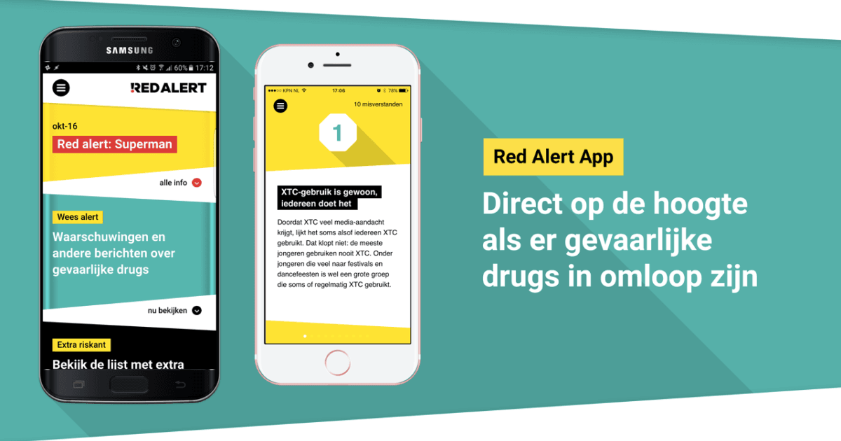 Gebruikers geven drugsalarm-app Red Alert 4 sterren